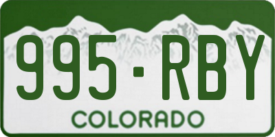CO license plate 995RBY