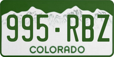 CO license plate 995RBZ