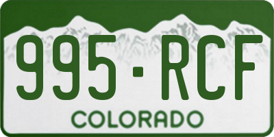 CO license plate 995RCF