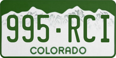 CO license plate 995RCI