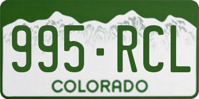 CO license plate 995RCL