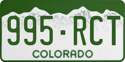 CO license plate 995RCT