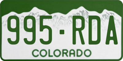 CO license plate 995RDA
