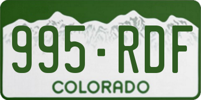 CO license plate 995RDF