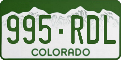 CO license plate 995RDL