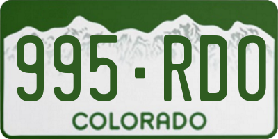 CO license plate 995RDO