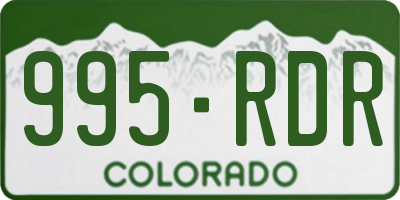 CO license plate 995RDR