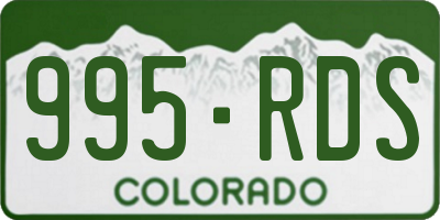 CO license plate 995RDS