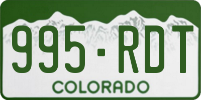 CO license plate 995RDT