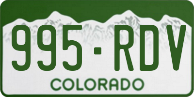 CO license plate 995RDV