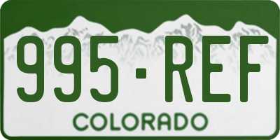 CO license plate 995REF