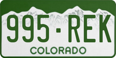 CO license plate 995REK