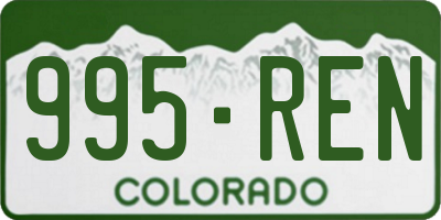 CO license plate 995REN