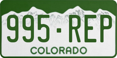 CO license plate 995REP