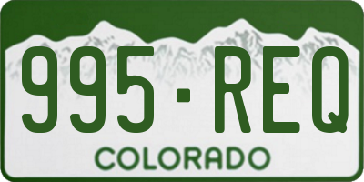 CO license plate 995REQ