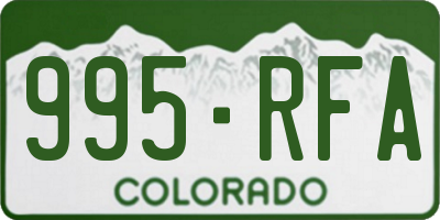 CO license plate 995RFA