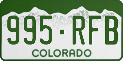 CO license plate 995RFB