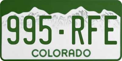 CO license plate 995RFE