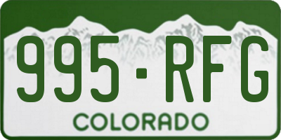 CO license plate 995RFG