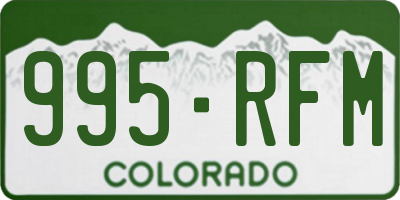 CO license plate 995RFM