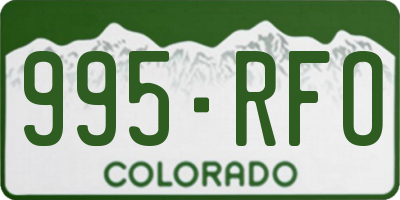 CO license plate 995RFO