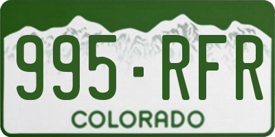 CO license plate 995RFR