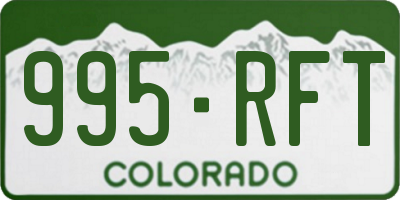 CO license plate 995RFT