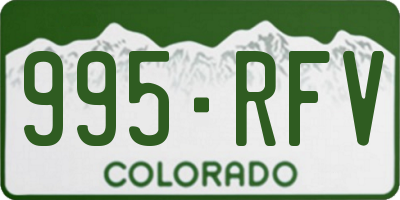 CO license plate 995RFV