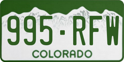 CO license plate 995RFW