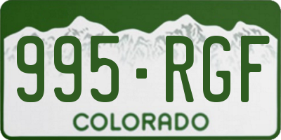 CO license plate 995RGF