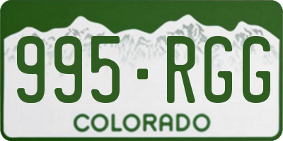 CO license plate 995RGG