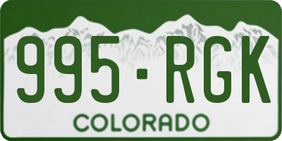 CO license plate 995RGK