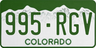 CO license plate 995RGV