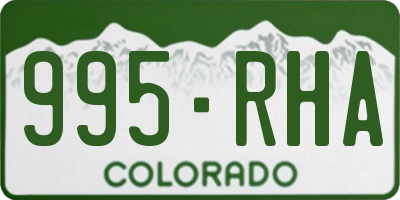 CO license plate 995RHA