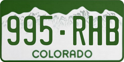 CO license plate 995RHB