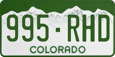 CO license plate 995RHD