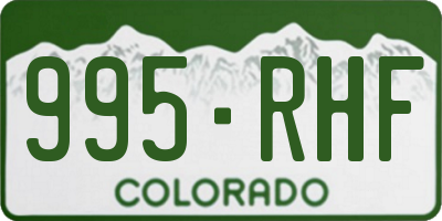 CO license plate 995RHF