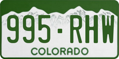 CO license plate 995RHW