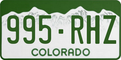 CO license plate 995RHZ