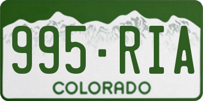 CO license plate 995RIA