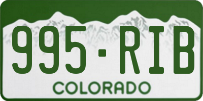 CO license plate 995RIB