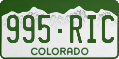 CO license plate 995RIC