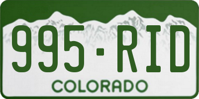 CO license plate 995RID