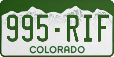 CO license plate 995RIF