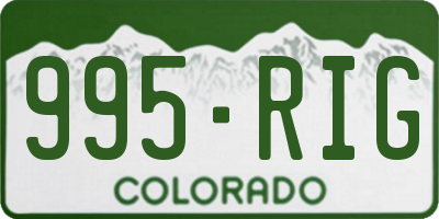 CO license plate 995RIG