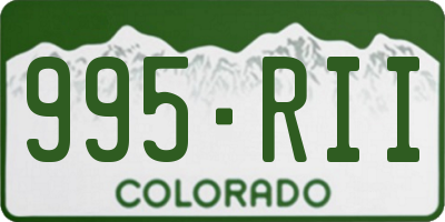 CO license plate 995RII