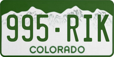 CO license plate 995RIK