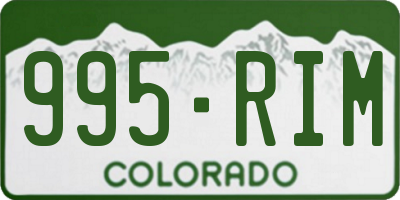 CO license plate 995RIM