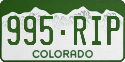 CO license plate 995RIP