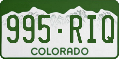 CO license plate 995RIQ